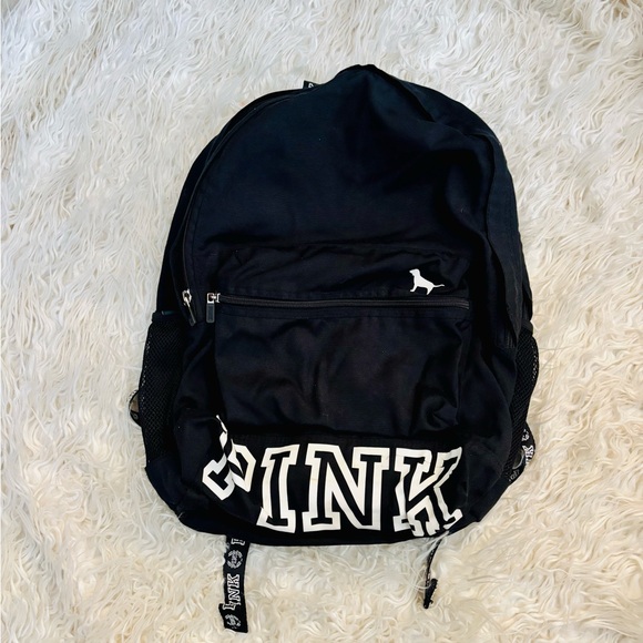 PINK Victoria's Secret Black Backpack with Logo Accents - Picture 2 of 2